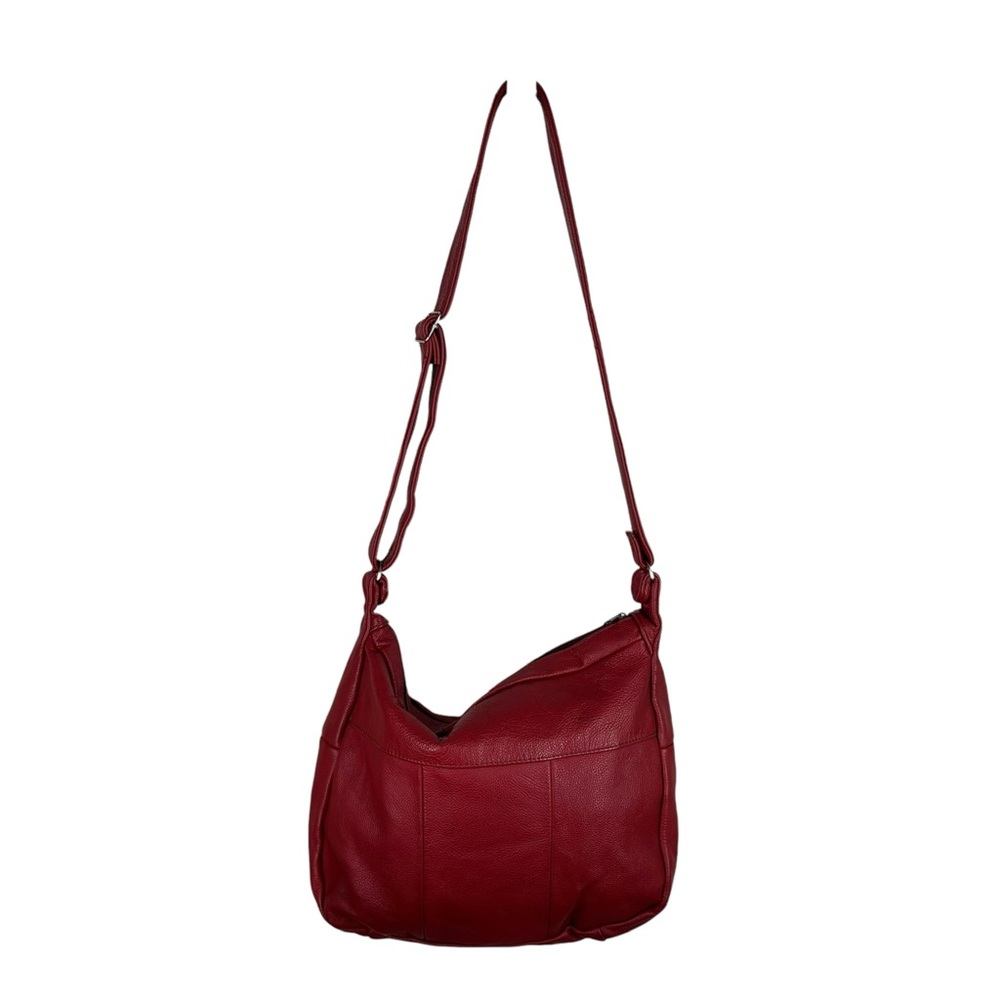 Red Genuine Leather Shoulder Bag Boho Gypsy Casual